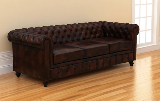 Chesterfield 3 seater Leather Sofa