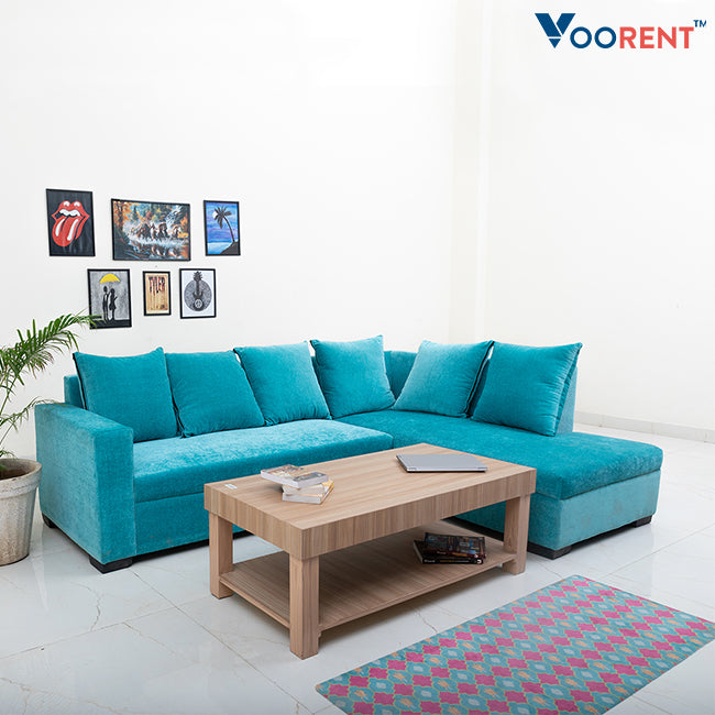 Cyan L-Shaped Sofa