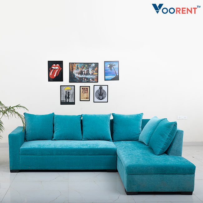 Cyan L-Shaped Sofa