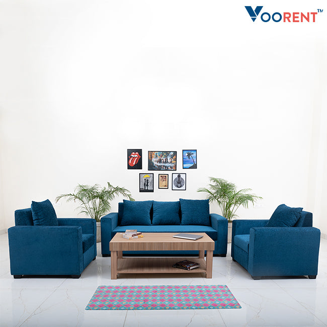 Sapphire Blue 5-Seater Sofa (3+1+1)