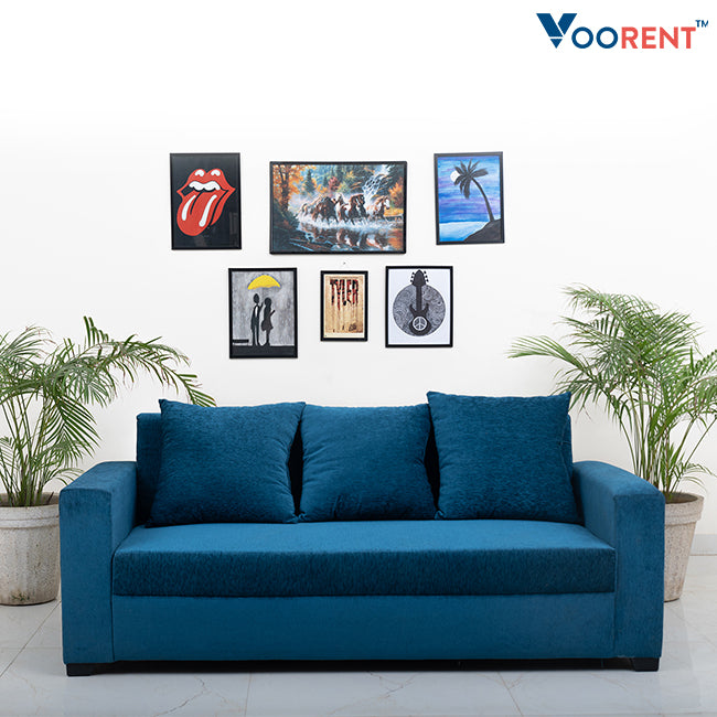 Sapphire Blue 5-Seater Sofa (3+1+1)
