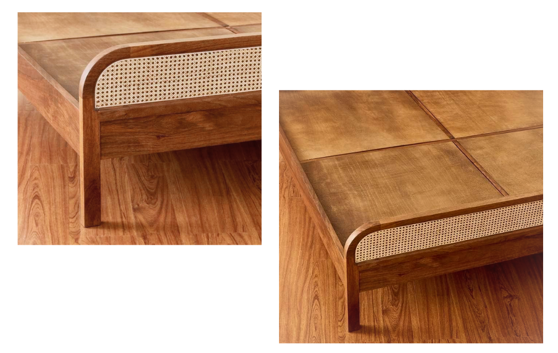 Teak Cane Double Bed