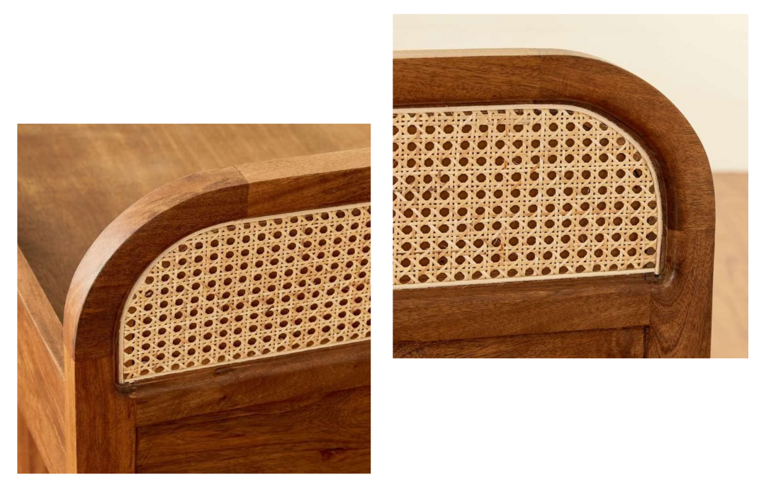 Teak Cane Double Bed