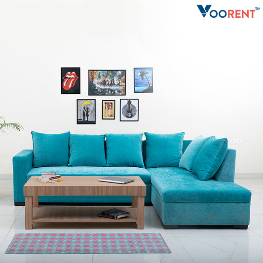 Cyan L-Shaped Sofa