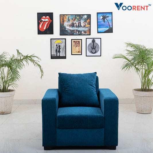 Sapphire Blue 1-Seater Sofa
